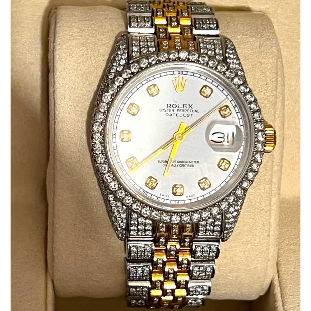 ROLEX DATE JUST Iced Out 36mm Bust Down